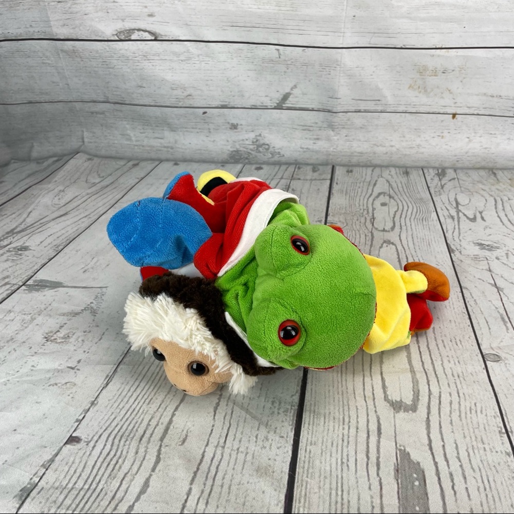 Pop Out Pets Plush 3 In 1 Stuffed Animal Frog Parrot Monkey Reversible Flip Toy